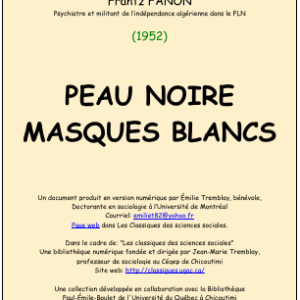 Peau noire, masques blancs